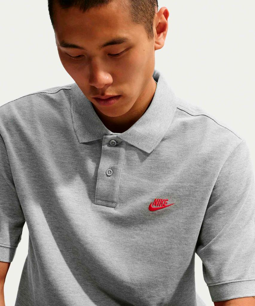 Nike Club Short Sleeve Polo Shirt M - Dark Grey Heather: University Red / Fn3895-064