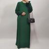 Women's Loose Solid Color Elastic Sleeve Plus Size Dress