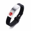 Medical Alert ID Bracelet for Men Women Personalized Diabete ICE Silicone Wristband Type 2 Custom Engraved