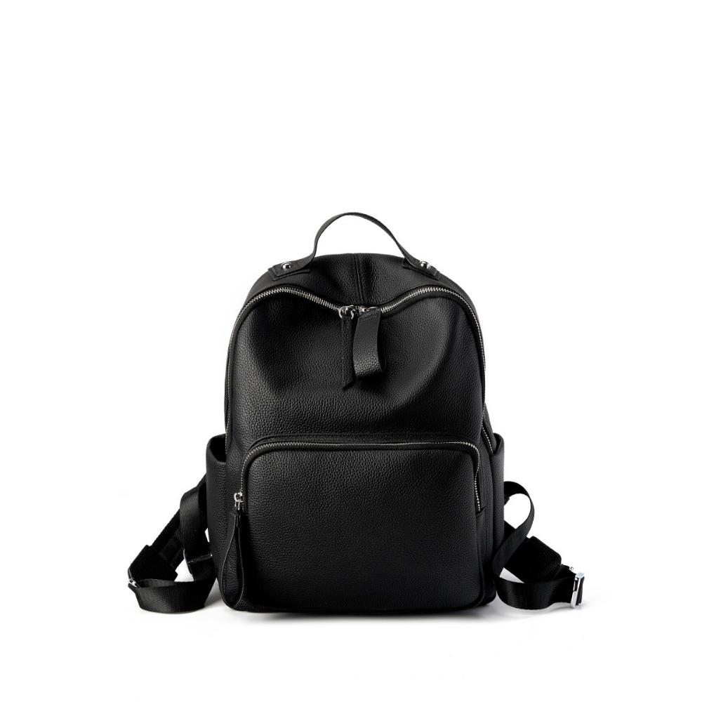 Cowhide Versatile Backpack Casual School Bag Large Capacity Computer Bag