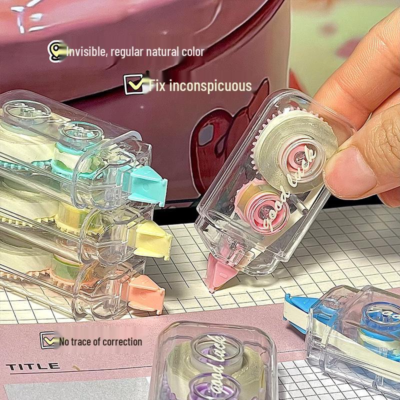 Mini Portable Student Correction Tape – Cute, Transparent, Muji-Style