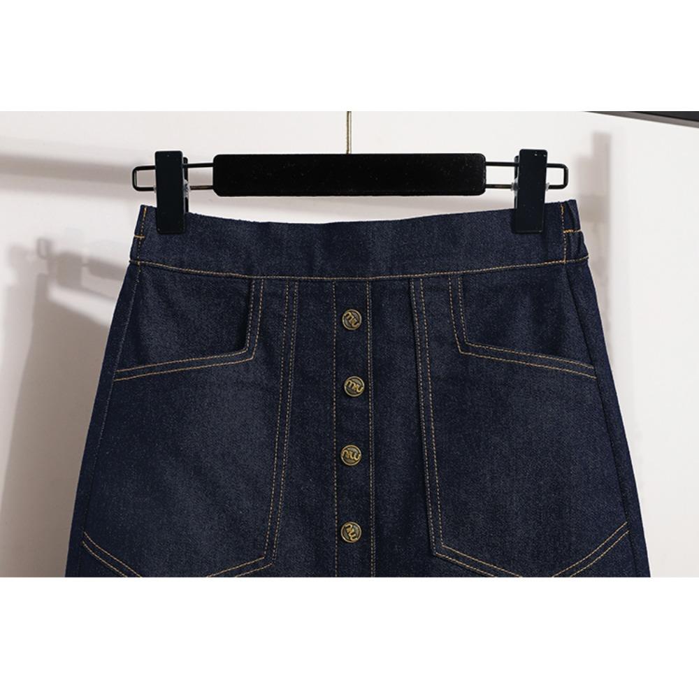 Dimanaf 2025 Mărimi Mari Fuste Noi de Primăvară Femei A-Linie Elastice Denim Fuste Largi Fustă Talie Înaltă Fuste Vintage