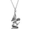 Angel Wing & Open Heart Pendant Necklace Romantic Gothic Statement Jewelry 45cm or 70cm Long Chain