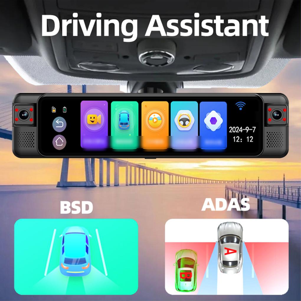 4k Car Dash Cam Touch Screen 4 Camera Dash Cam Reversing image HD Night Vision Parking Monitor Cam Support BSD/ADAS/G-Sensor
