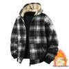Europäischer Herren Herbst-Winter Gestreifter Karomuster Samt Hoodie Strickjacke - Verdickt Mode Lässig Sportbekleidung