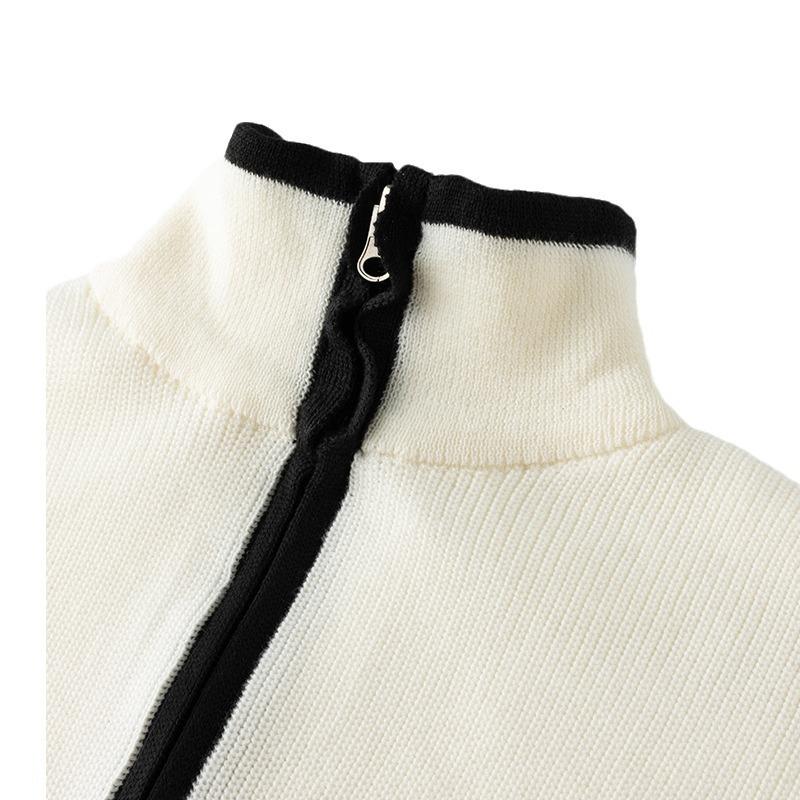 Pletený svetr s dlouhým rukávem Pánská móda Top kabát na zip Neformální svetr