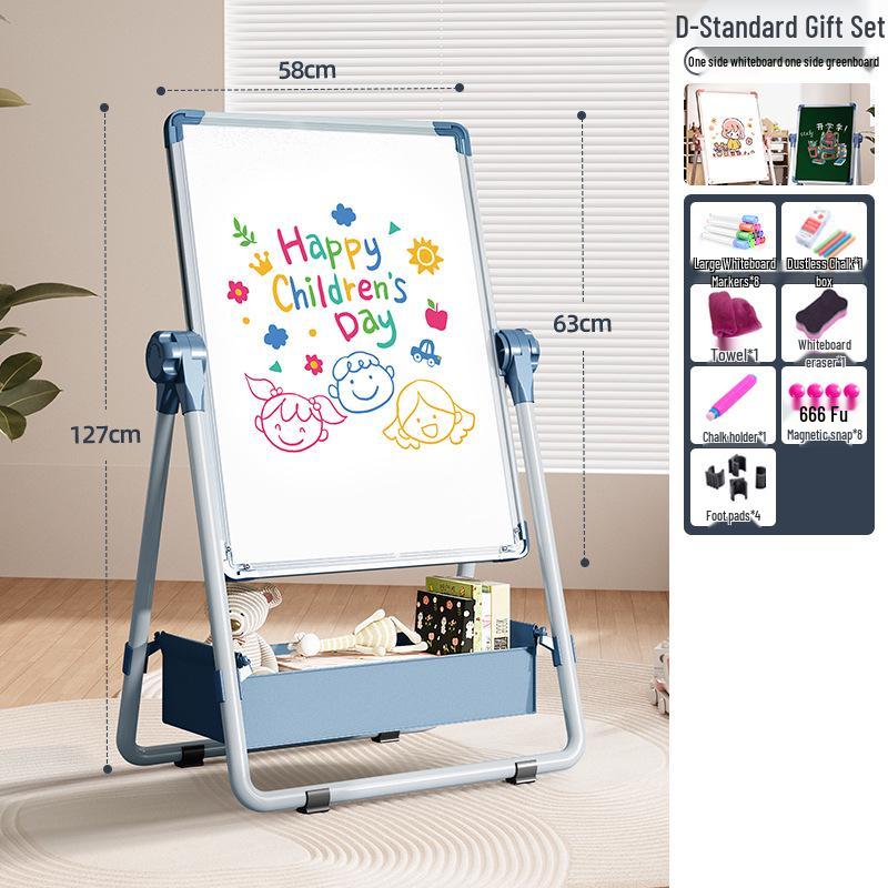 Portable Children's Magnetic Easel with Blackboard & Whiteboard for Graffiti