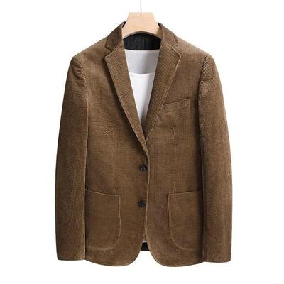 Abito di Velluto a Coste Spesso Autunno e Inverno Abito Caldo Casual Retrò di Tendenza Slim da Uomo Giacca