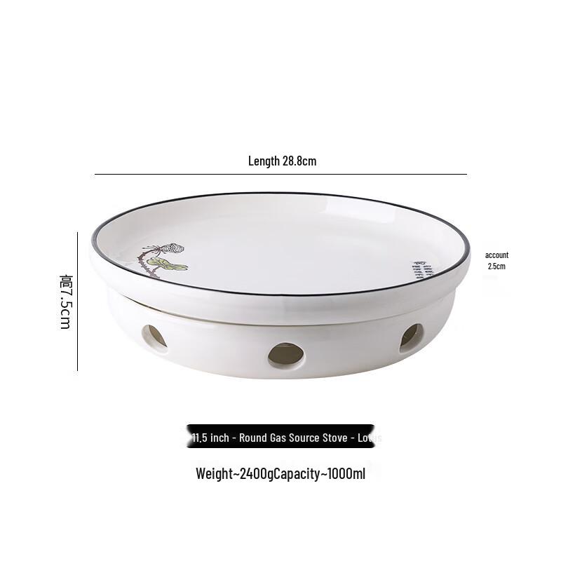 Candle-Heated Ceramic Food Warmer Plate