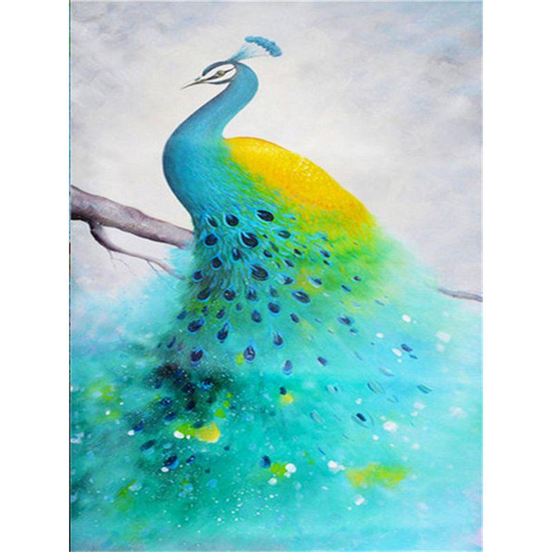 Pătrat cu diamante mozaic păun animal brodare completă broderie cu diamante pictură cu strasuri pentru decorarea casei