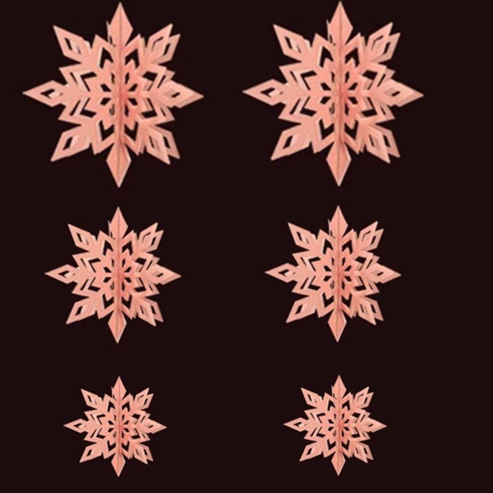 6Pcs/Set DIY Christmas 3D Paper Snowflake Pendant Three-dimensional Christmas Decorations  Gifts