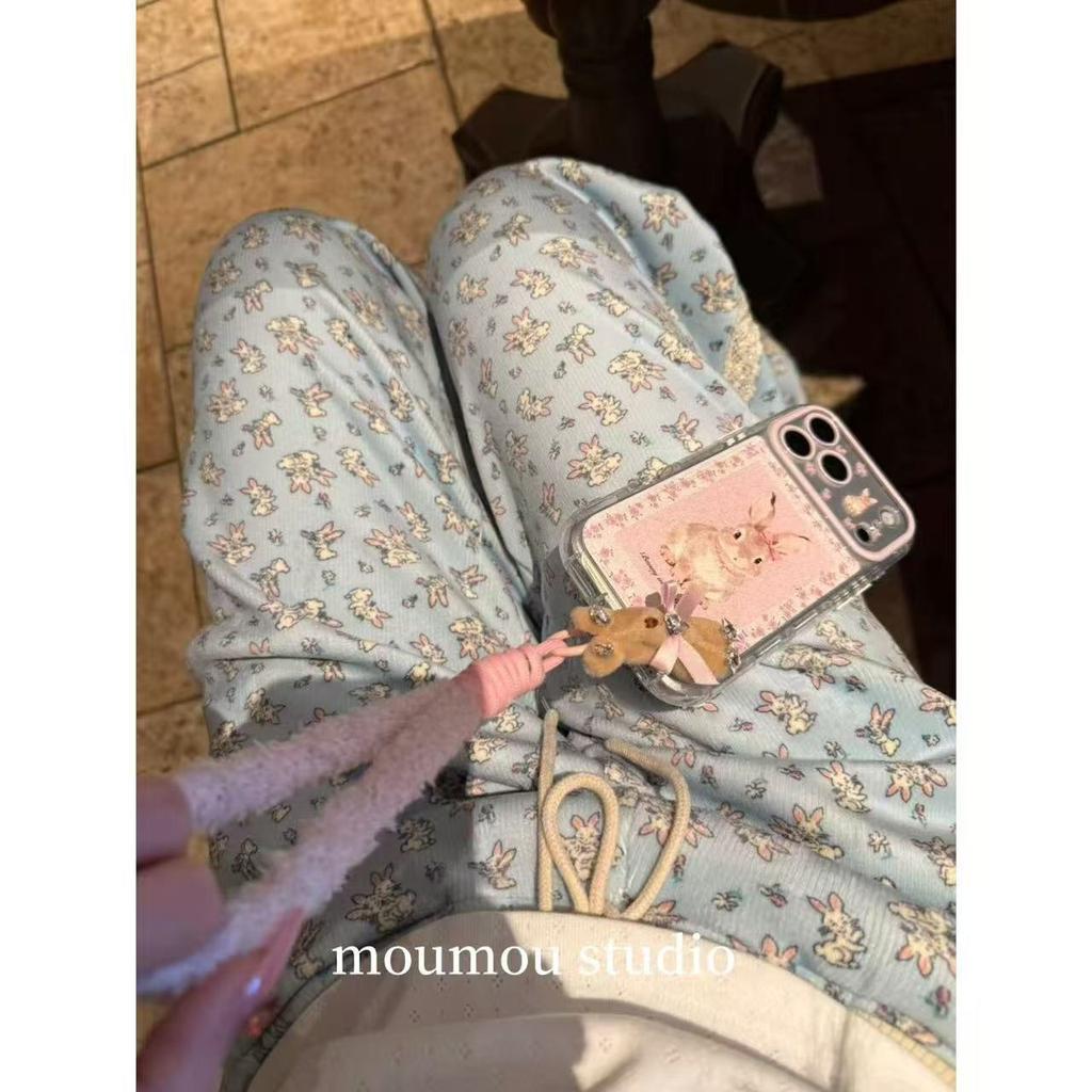 Ins Korean Cute Floral Rabbit Cortex Is Suitable for Iphone17promax Apple 16pro Shell Anti-drop Shell