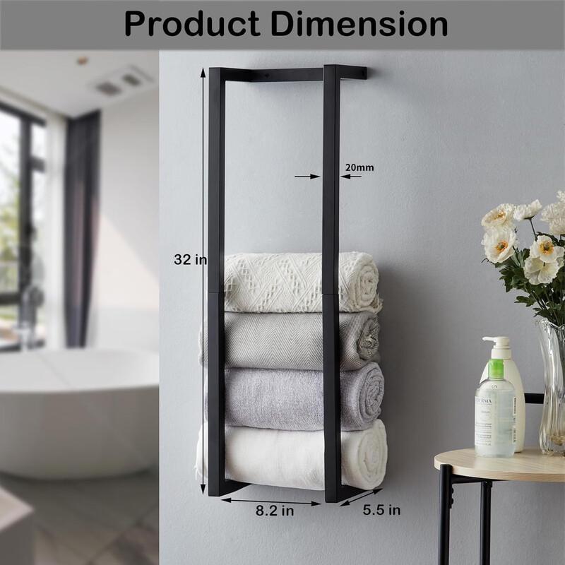 Wall-Mounted Metal Towel Storage Rack