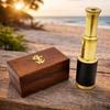 Brass Telescope with Wooden Box Dollond London Style Spyglass Nautical Maritime Decor