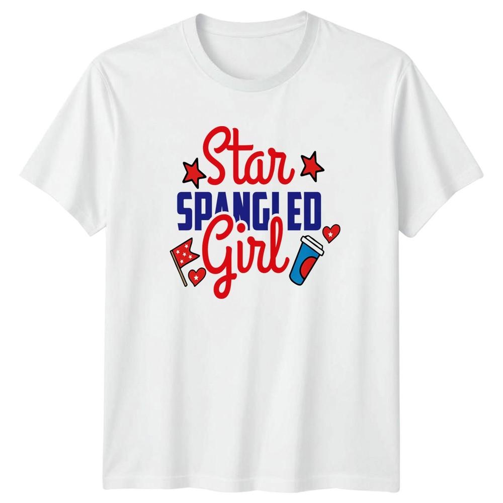 Star Spangled Girl Fourth Of July Patriotism Graphic Unisex TShirt Unisex Unisex Tee S