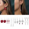 6 Pairs Women Studs Holiday Earrings Halloween Devil Spider Skull Ghost Earrings Cool Dangle Earring Party Jewelry Lover