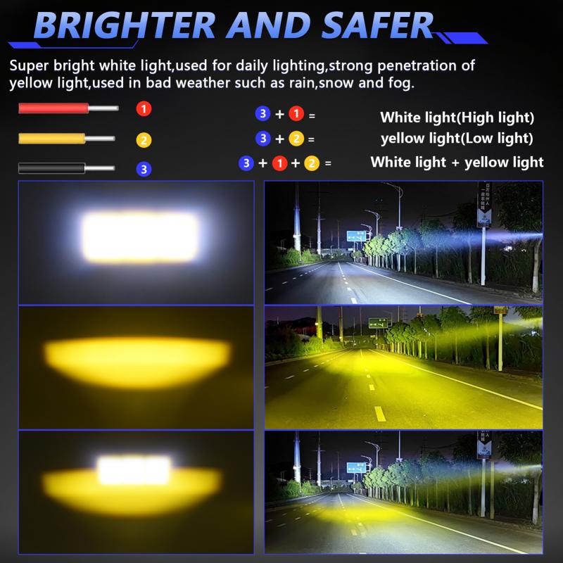 LED Driving Lights 60W 6000LM Motorcycle Driving Fog Lights Waterproof Round LED Spot Lights for Truck ATV UTV SUV Boat 2 Pack