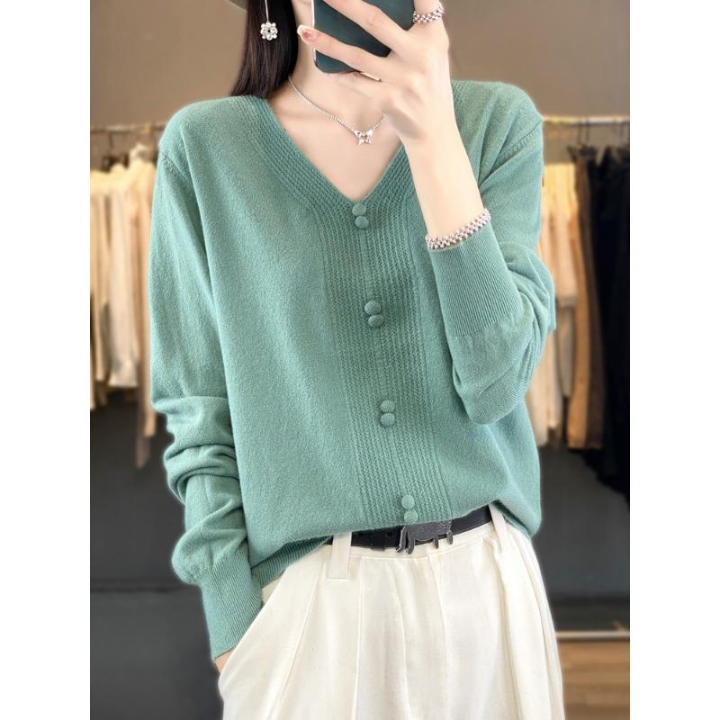 

Женский свитер с V-образным вырезом, новый вязаный свитер на осень и зиму, универсальная и тонкая базовая рубашка, шерстяной внутренний топ, женская одежда M