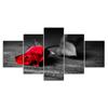 Red Rose Flower Scene 5 Piece Five Panel Wall Canvas Print Modern Art Poster Picture Home Decor Gift For Him For Her