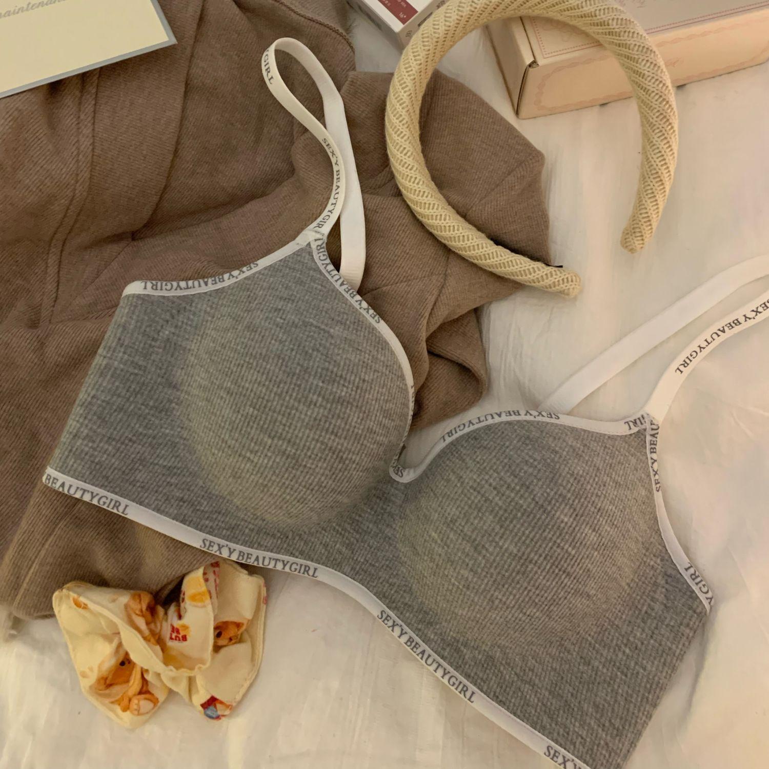 

Простые бюстгальтеры для женщин, нижнее белье с эффектом пуш-ап, сплошные бюстгальтеры с чашечками 3/4, мягкие дышащие бюстгальтеры для девочек, слинг, открытая спина, беспроводные 34/75AB