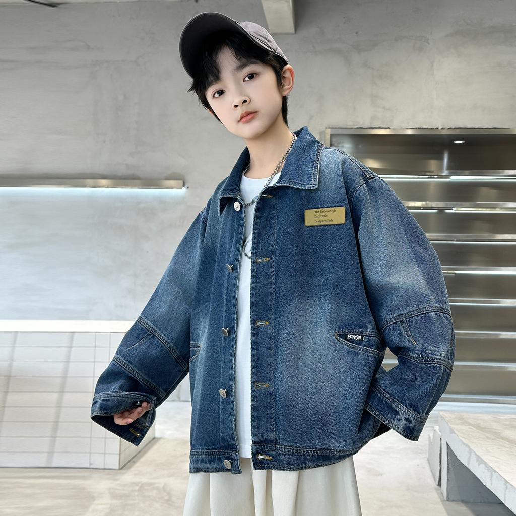 Boys' Spring Wear 2026 New Spring Mid to Large Children's Wear Spring and Autumn Style Boys' Cowboy Rascal Handsome Fashion Trend