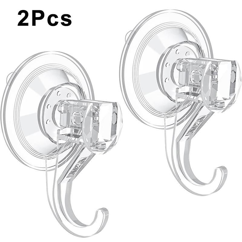1/2 Stück Saugknapfhaken Wiederverwendbare Leistungsstarke Wasserdichte Duschhaken Hochbelastbarer Vakuumsaugnapfaufhänger für Dusche Fenster Handtuch Tür