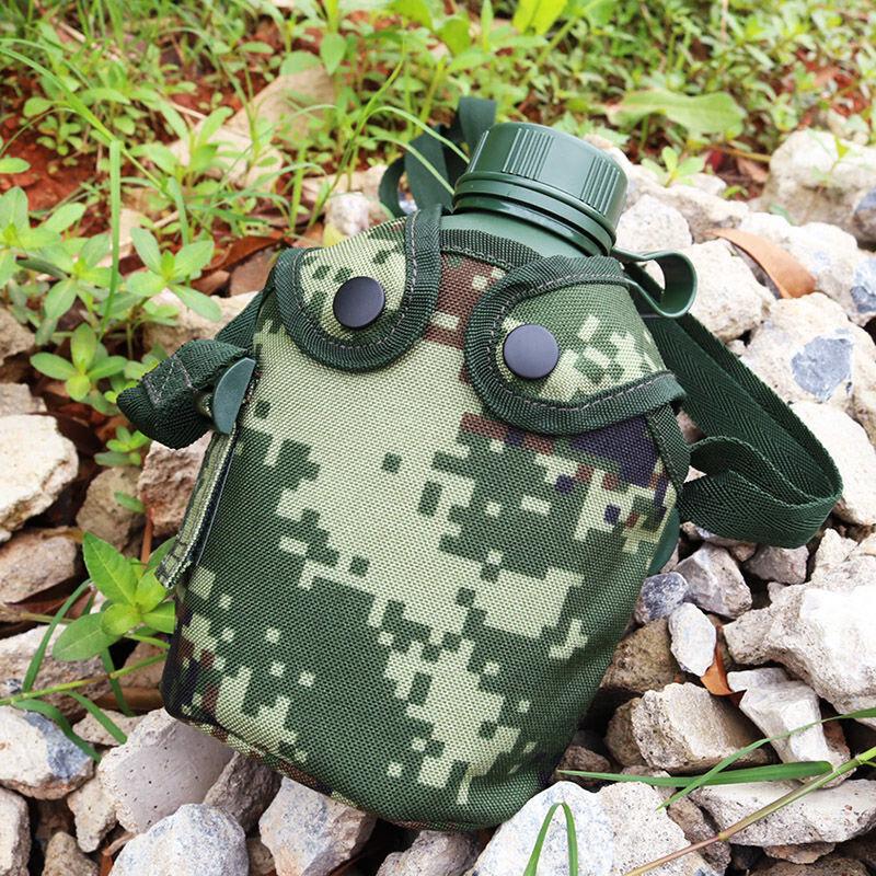 Miao Ang Outdoor Portable Aluminum Flat Water Bottle with Strap