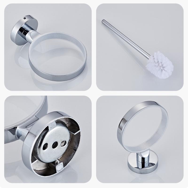 Hygienic Hanging Toilet Brush System with Shatterproof Glass Housing Simple Styles Wall Mounted Toilet Cleaning Set