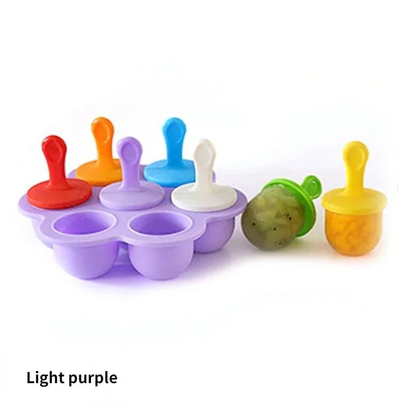 1pc 7 Holes DIY Ice Cream Pops Silicone Mold Ice Cream Ball Maker Popsicles Molds Baby Fruit Shake Home Kitchen Accessories Tool