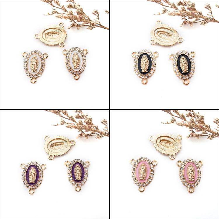 Zinc Alloy Charms Ellipse Virgin Mary Charms Pendant For DIY Fashion Necklace