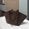 Bolso Tote de Cuero PU de Lujo para Mujer Bolso de Hombro de Gran Capacidad Bolso de Mano de Diseñador Bolso de Almacenamiento en Forma de Ala Bolsa de Compras Mate