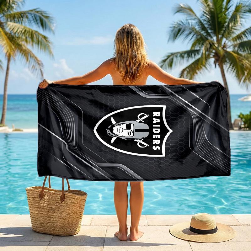 Las Vegas Raiders Fashion Beach Towel Portable Soft Quick Dry Towel For Swimming Camping Holiday Use