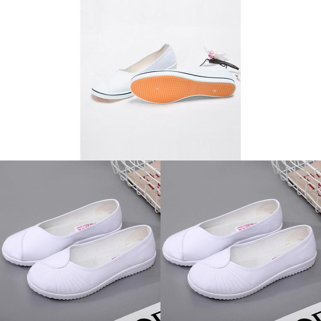 White Nurse Shoes Summer Flat Slip On Comfort Nonslip Soft Sole For Women