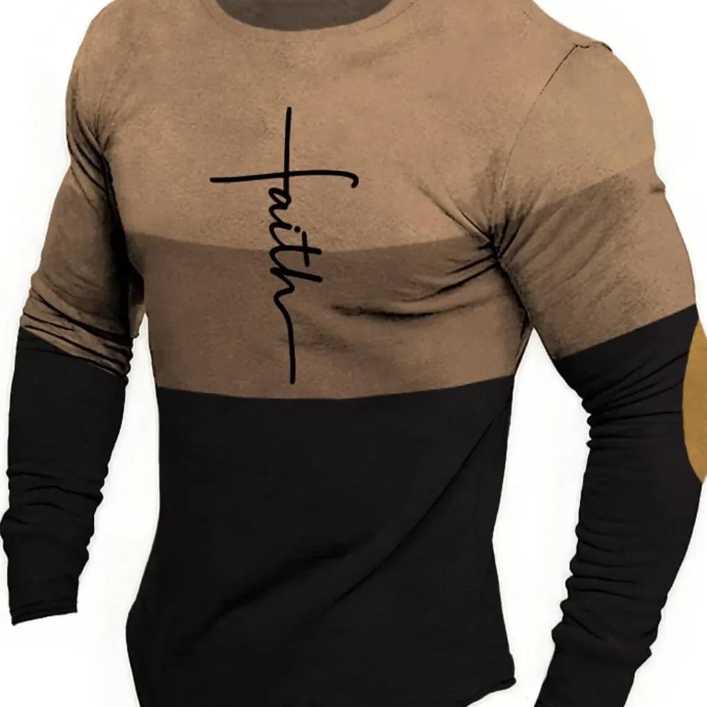 Men's Fashion Designer Casual Men's Cross Line 3D Printed T-Shirt Retro Set Simple Modern Street Run Fitness Sports Long Sleeve
