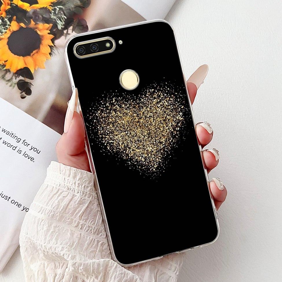 For Huawei Y6 Prime 2018 Case Clear Cute Fashion Flowers Luxury Painted Cover For Huawei Y6Prime 2018 Phone Case ATU-L42 ATU-L31