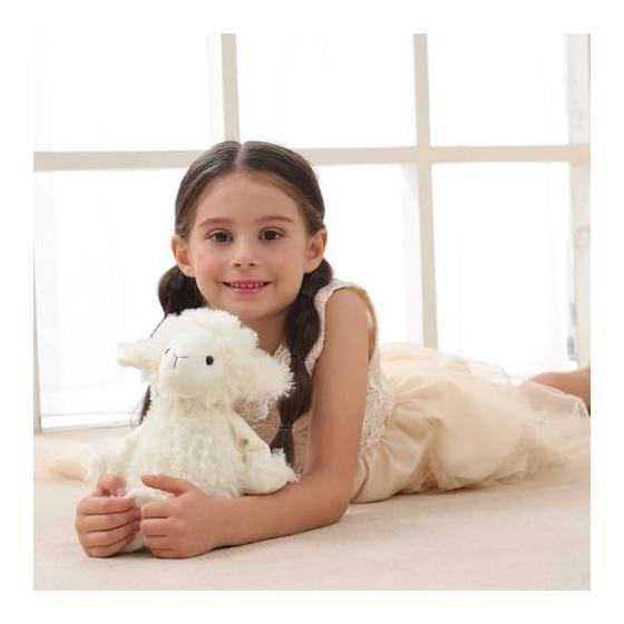 Apricot Lamb White Sheep Plush Toy, Soft and Cute, Fluffy White Sheep, Suitable for Boys and Girls 23cm