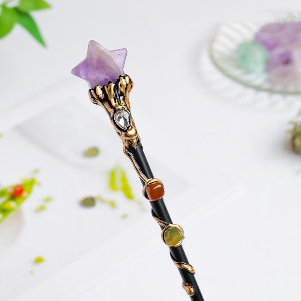 DIY Handmade Fairy Stick Halloween Prop Magic Scepter Creative Crystal Magic Wand Holiday Gift