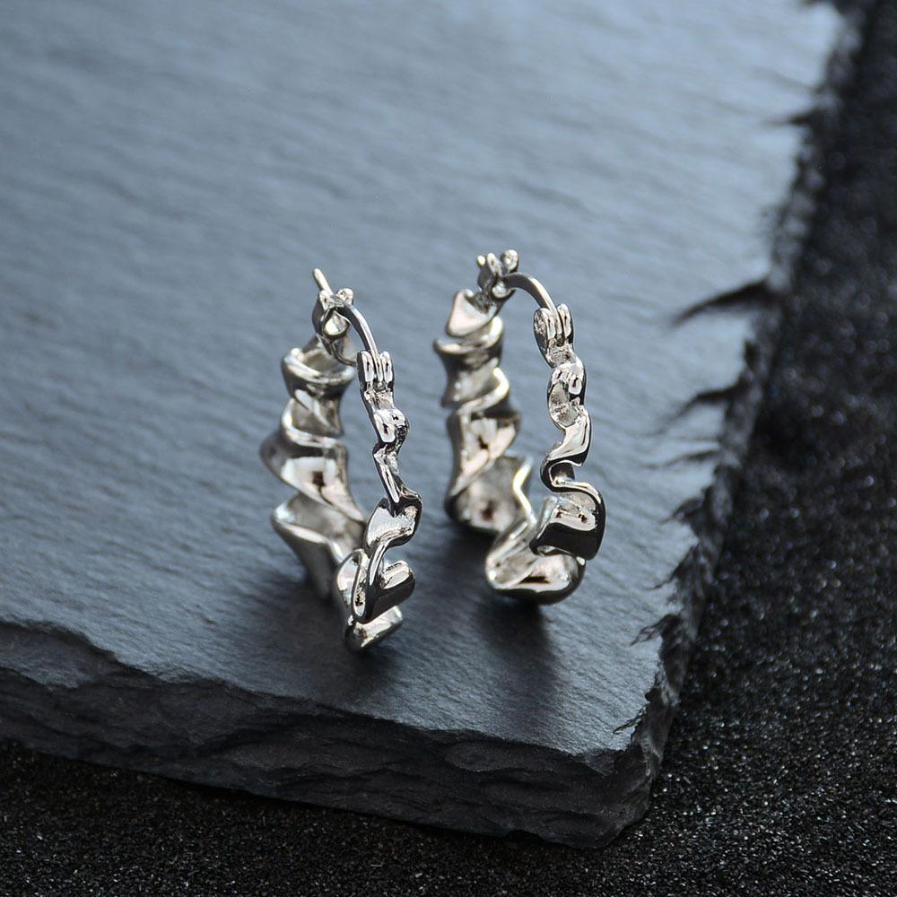 Earrings Simple Irregular Folded Plain Ring Earrings Women'S Delicate Cold Wind Ear Buckles