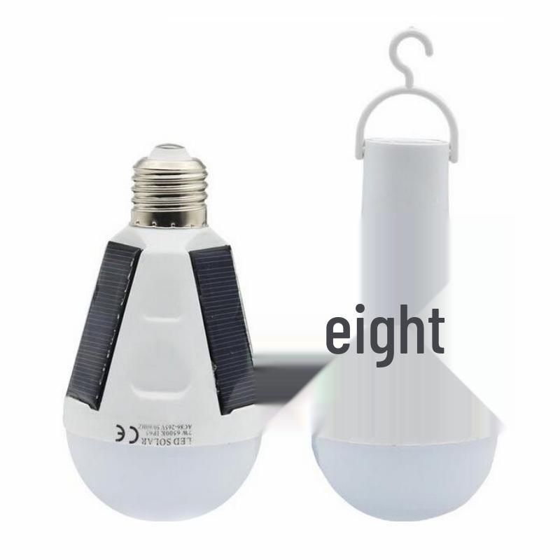LED Solar Emergency Outdoor Light Bulb for Night Markets & Street Stalls—Low-Carbon Charging Lamp