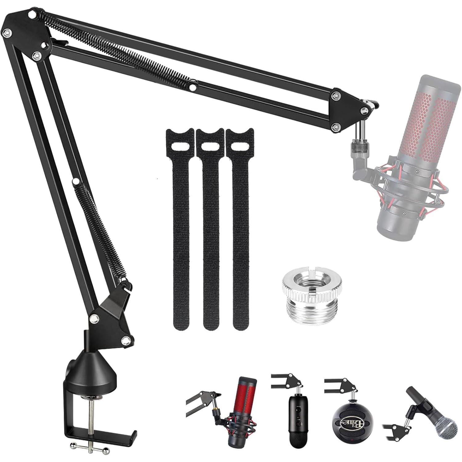 

Desktop Foldable Microphone Stand with Extendable Microphone Arm for SoloCast USB Boom Arm Microphone, Adjustable Suspension Boom Scissor Arm for