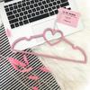 Heart-Shaped Non-Slip Clothes Hanger - Cute Pink Bow Design, Seamless for Wet & Dry Use