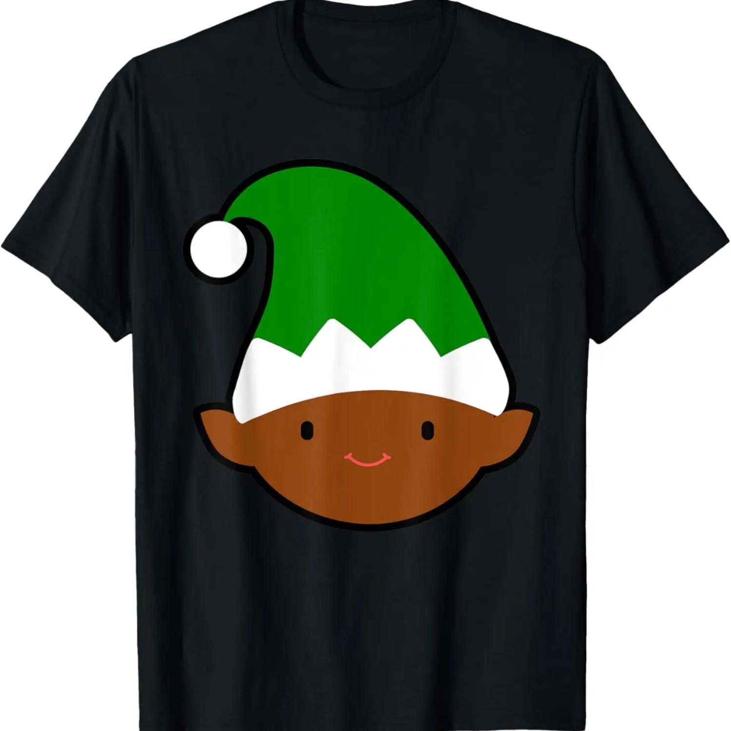 Merry Christmas Black Elf Face T-Shirt S чёрный