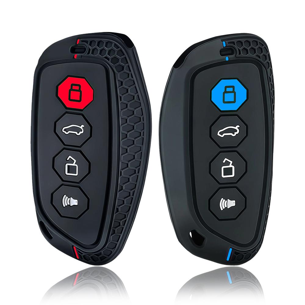 Silicone Car Key Case Cover Protection skin Shell Rubber holder for Haval Beast X Dog XY 4 Button remte Car Accessories Keychain
