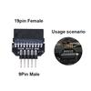 Motherboard USB 9Pin To 19Pin Interface Header Splitter Extension Cable Adapter 20Pin To 9Pin USB HUB USB 2.0 Connector for PC