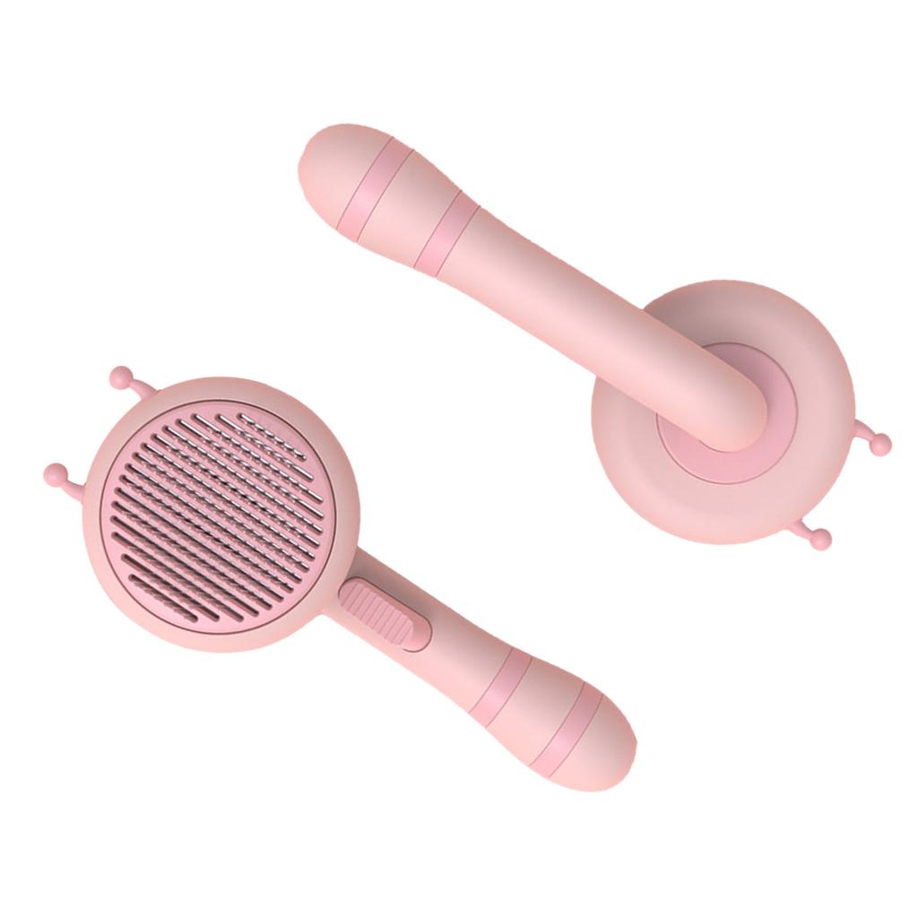 Cat Grooming Brush Self Cleaning Stainless Steel Needle Rounded Tip Ergonomic Handle