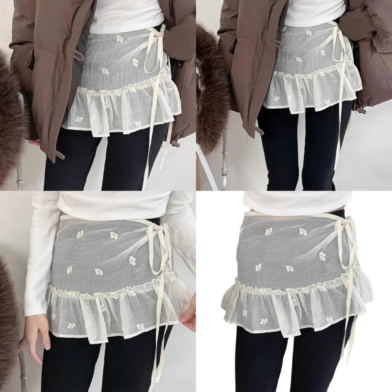 Elegant Embroidered Lace Waistband for Women Adjustable Waist Cincher Belt Skirt Extender for Daily Wear Evening Event
