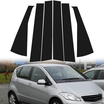 6 sztuk samochodów słupek drzwi okno osłona słupka BC naklejki zewnętrzne części pasujące do Mercedes Benz A Klasa W169 5-drzwiowy hatchback 2005-2012