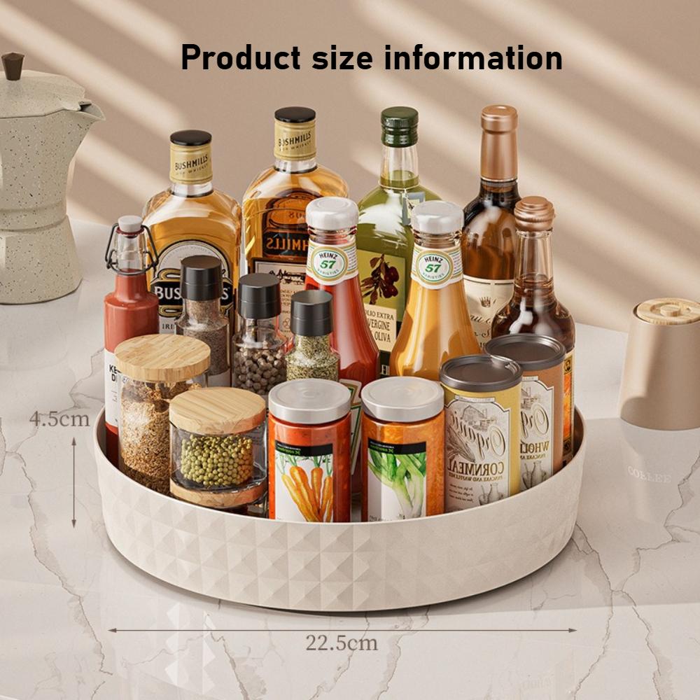 Multifunctional Condiment Storage Rack 360 Degree Rotating Storage Cabinet Organizer Fruit Tray Kitchen Seasonings Sauce Rack