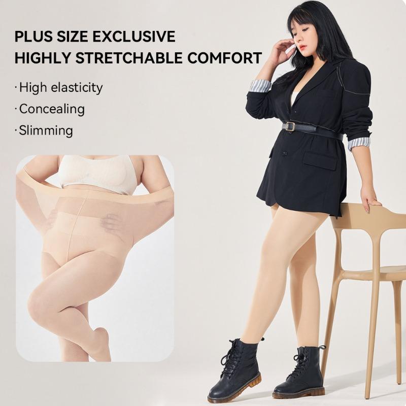 Kave Women Pantyhose Plus Size 80D Autumn Winter Tights Black Nude Pantyhose High Waist Closed Toe Stretchy Semi Opaque Tights