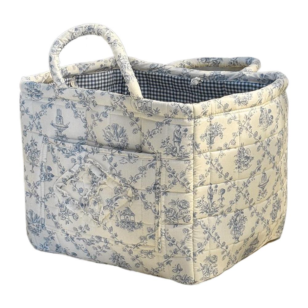 Fabric Debris Organizing Bag with Easy Carry Handles Sundries Storage Organizer for Shelves Closet Laundry Home Office Decor